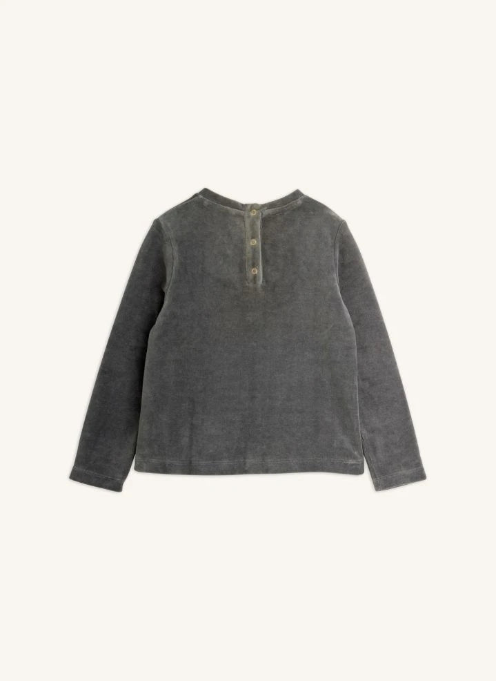 Mini Rodini - Clover Kadife Tişört | Gri