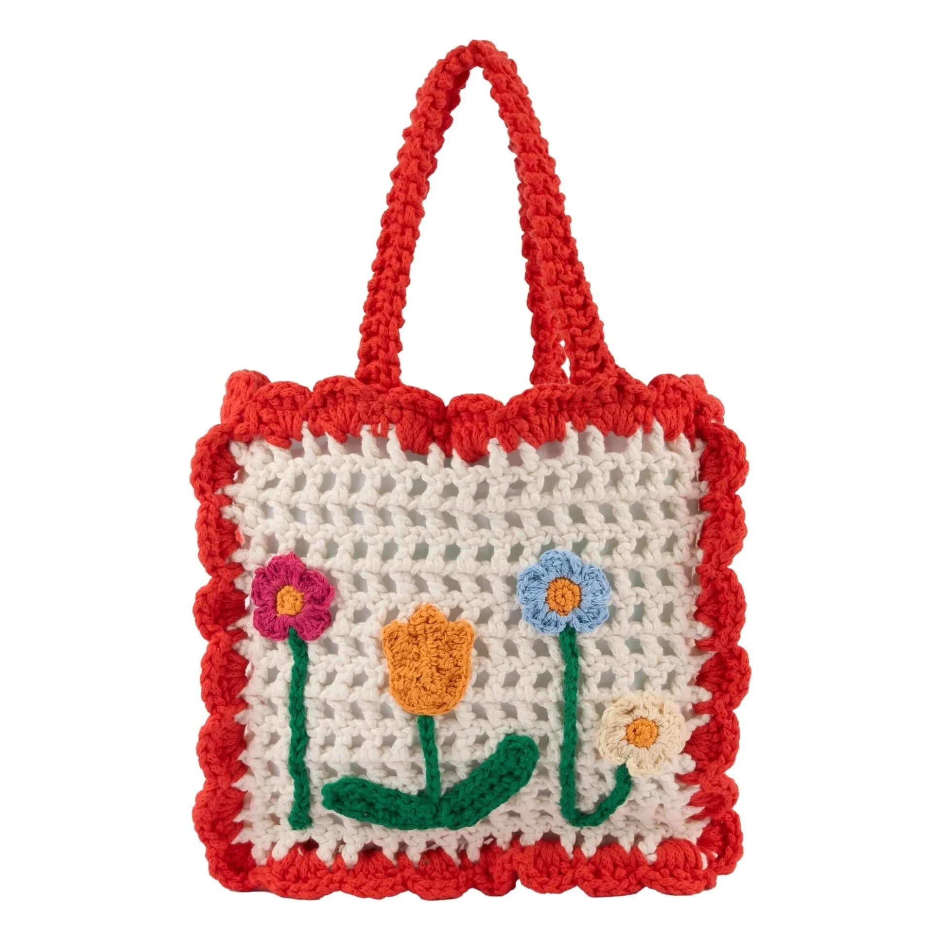 Stella McCartney Kids - Organische Baumwoll-Stricktasche | Elfenbein