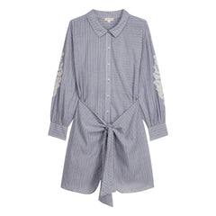 Louise Misha – Gestreiftes Kleid Berenjere Bio-Baumwolle | Blau