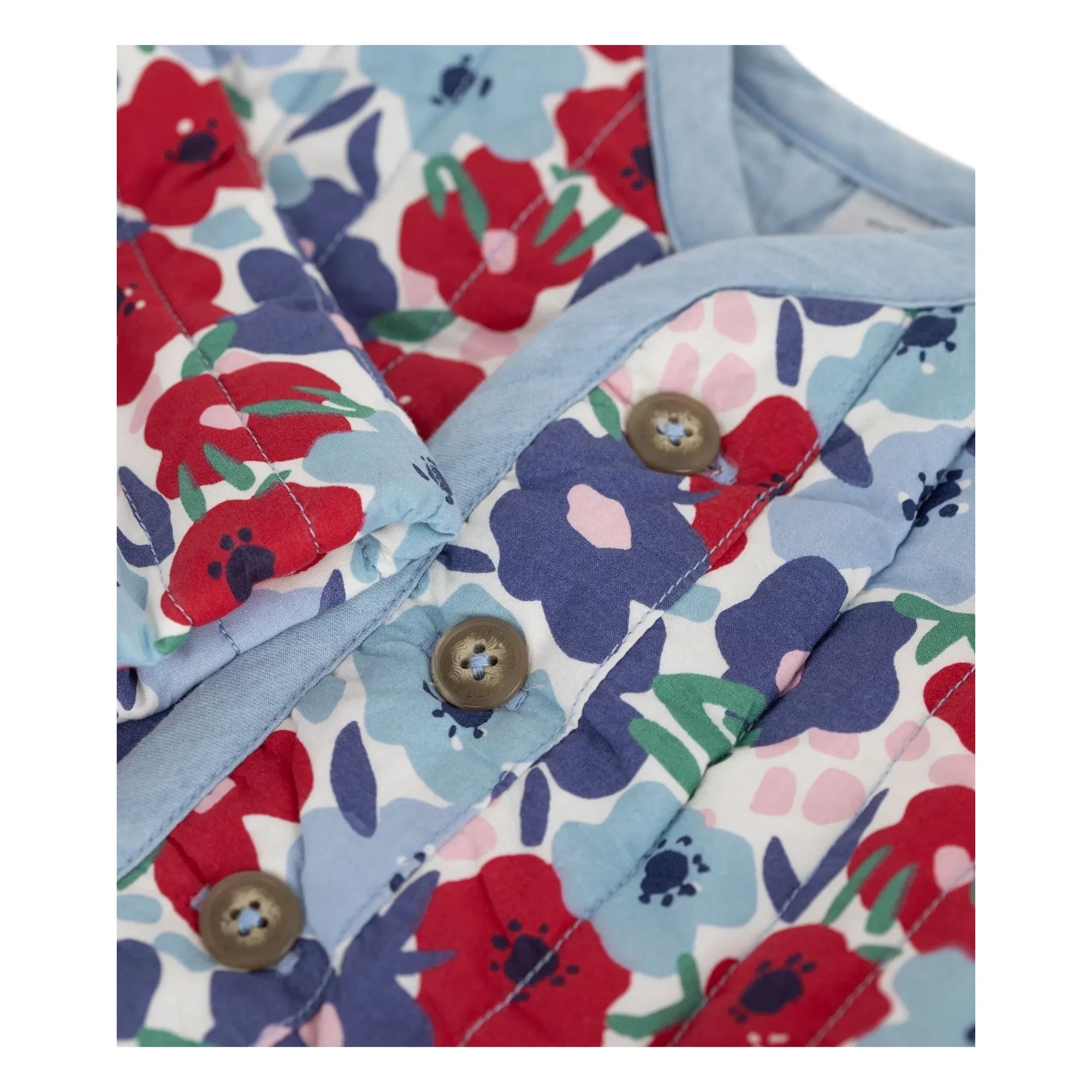 Petit Bateau - Gesteppte Fleurie Jacke aus Bio-Baumwolle | Blau