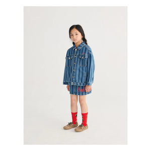 Bobo Choses - Gestreifter Jeansrock Bio-Baumwolle | Blau