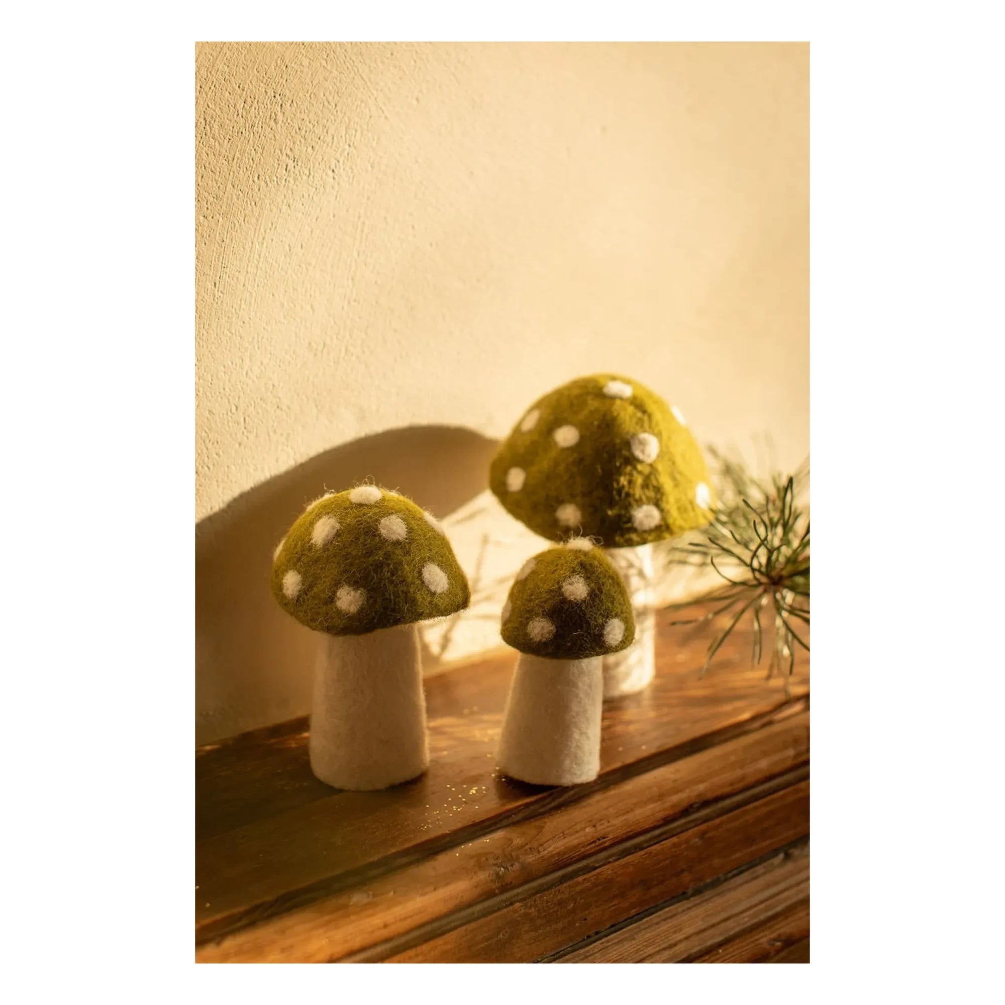 Muskhane - Dotty Filz Pilze - 3er-Set | Grün