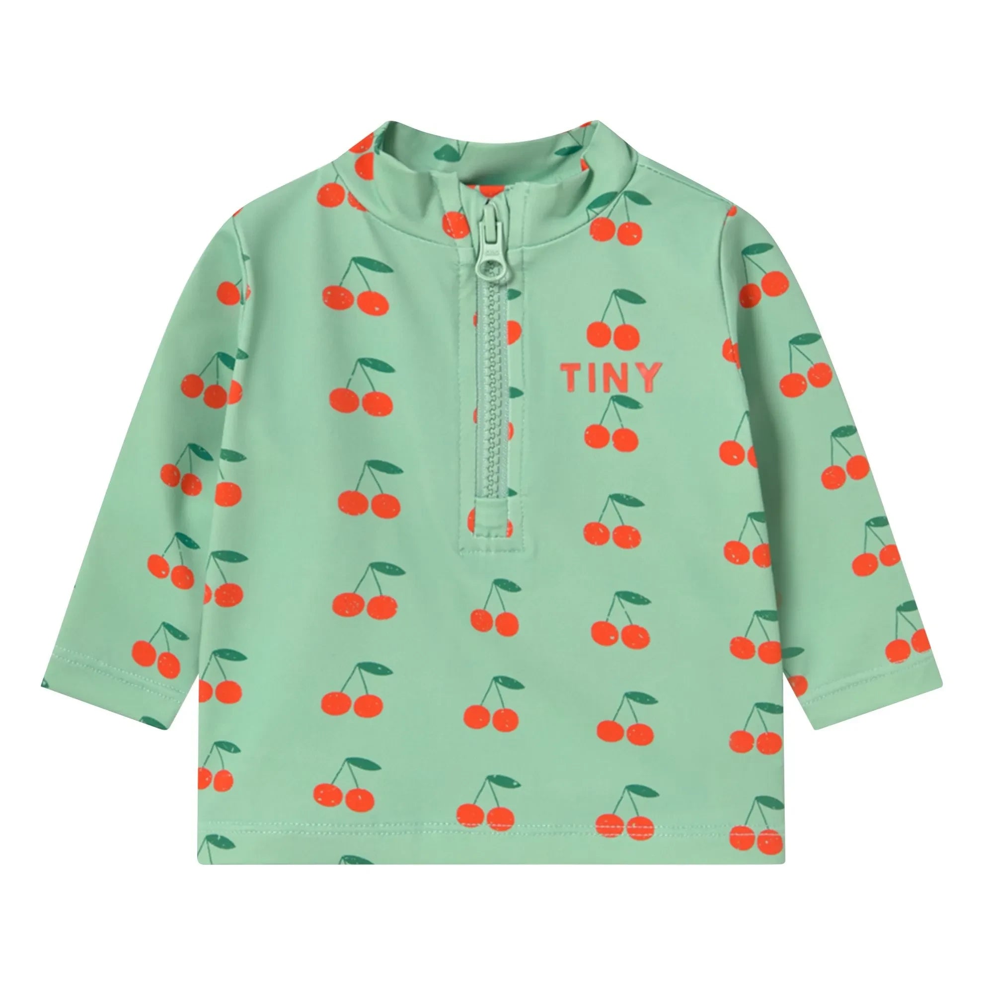 Tinycottons - Kirsch-Baby UV-Schutz Badeshirt | Wassergrün