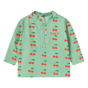 Tinycottons - Kirsch-Baby UV-Schutz Badeshirt | Wassergrün