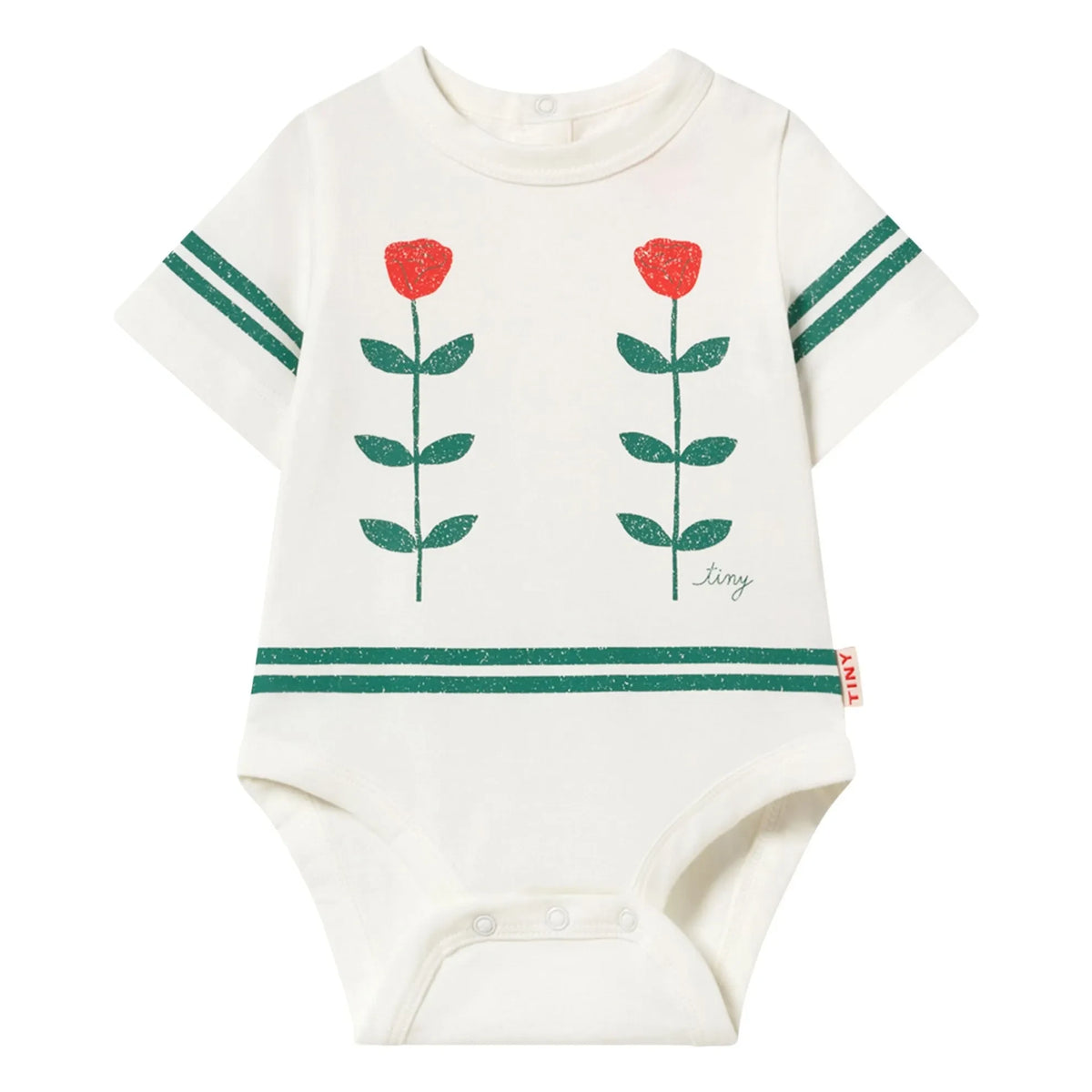 Tinycottons - Body Roses Bio-Baumwolle | Weiß
