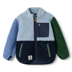 Liewood - Nolan Farbblock Sherpa-Jacke aus recycelten Fasern | Blau