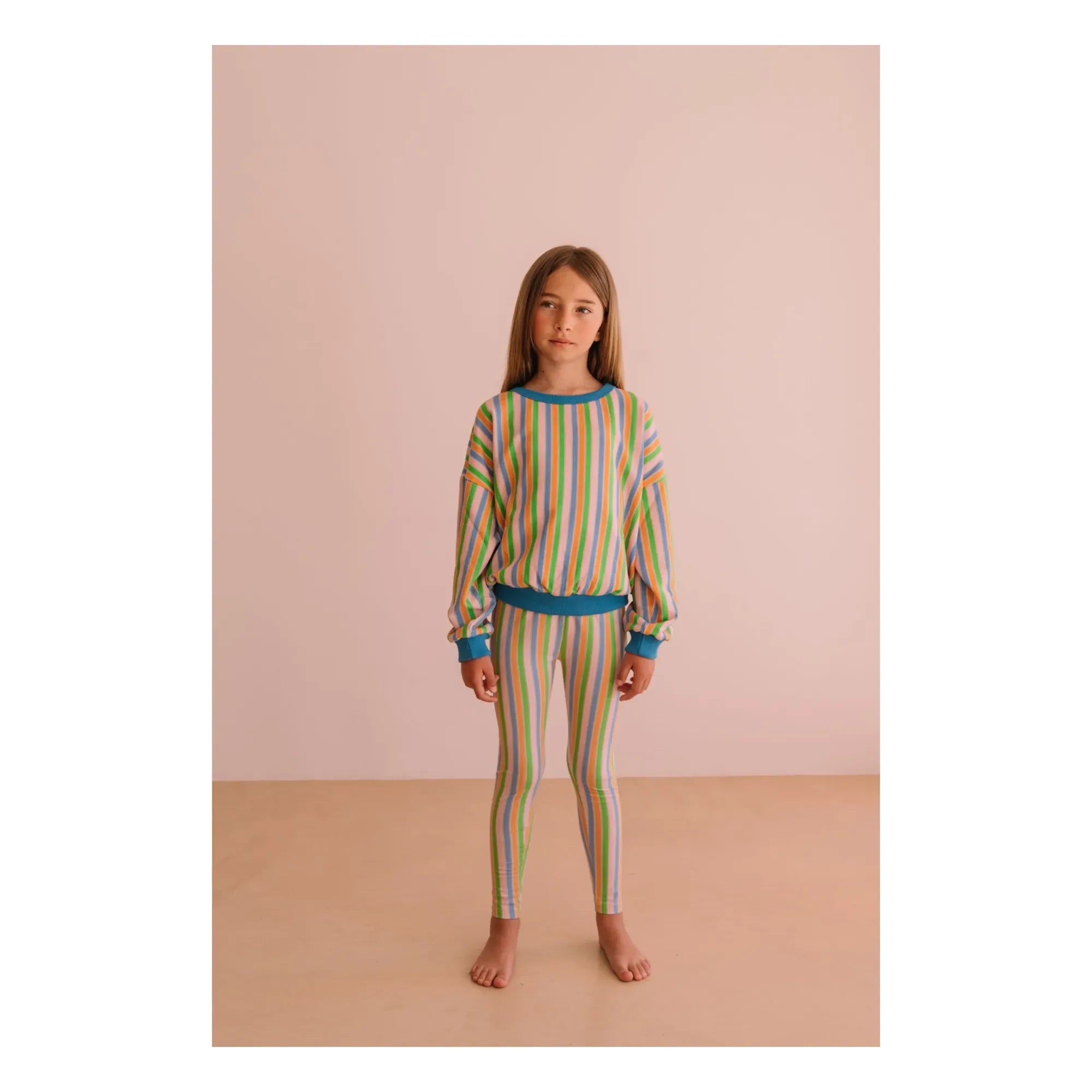 We Are Kids – Nour Gestreifte Leggings aus Bio-Baumwolle | Blassrosa