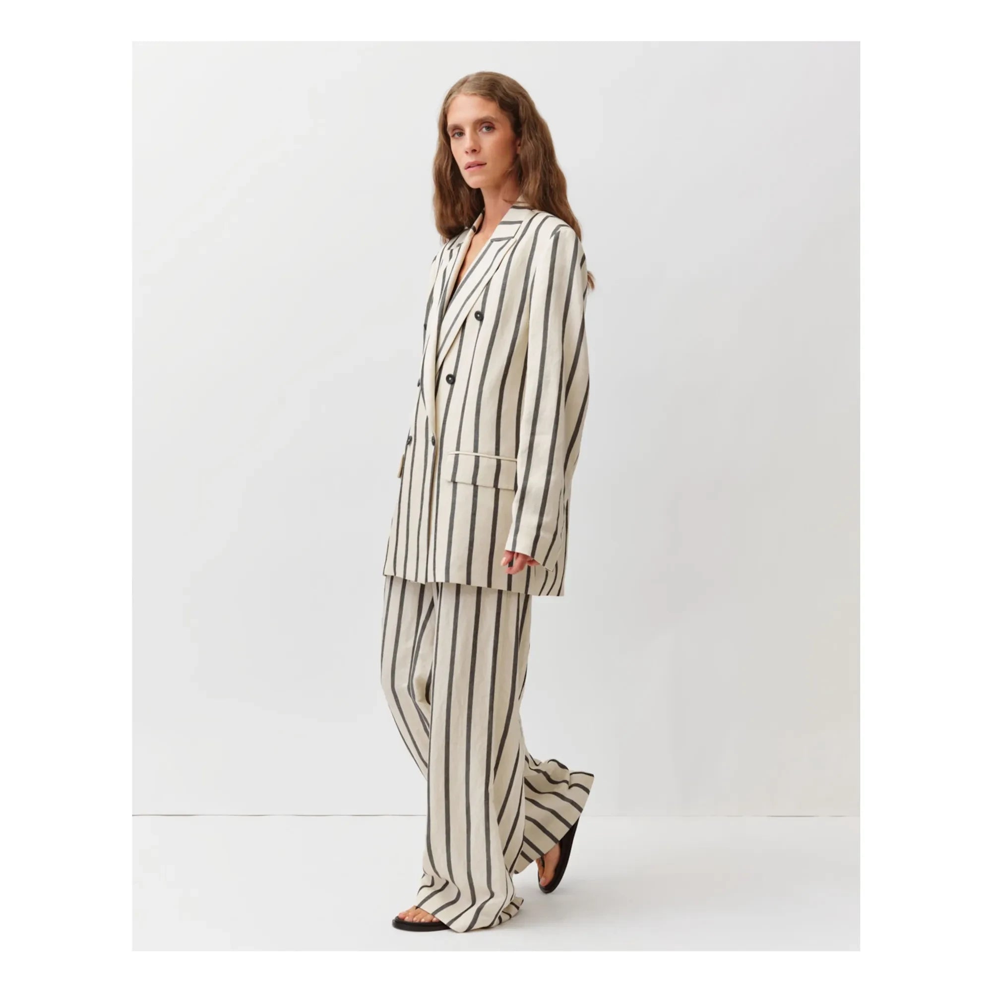 Diega - Verino Gestreifte Jacke | Ecru