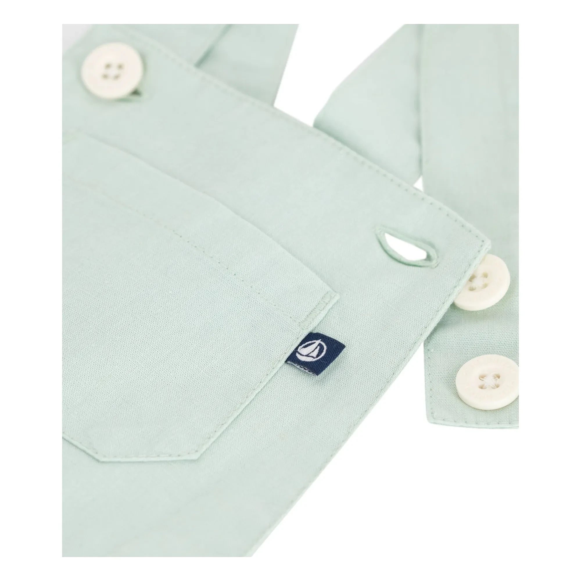 Petit Bateau - Leinen Kurzer Overall | Salbei