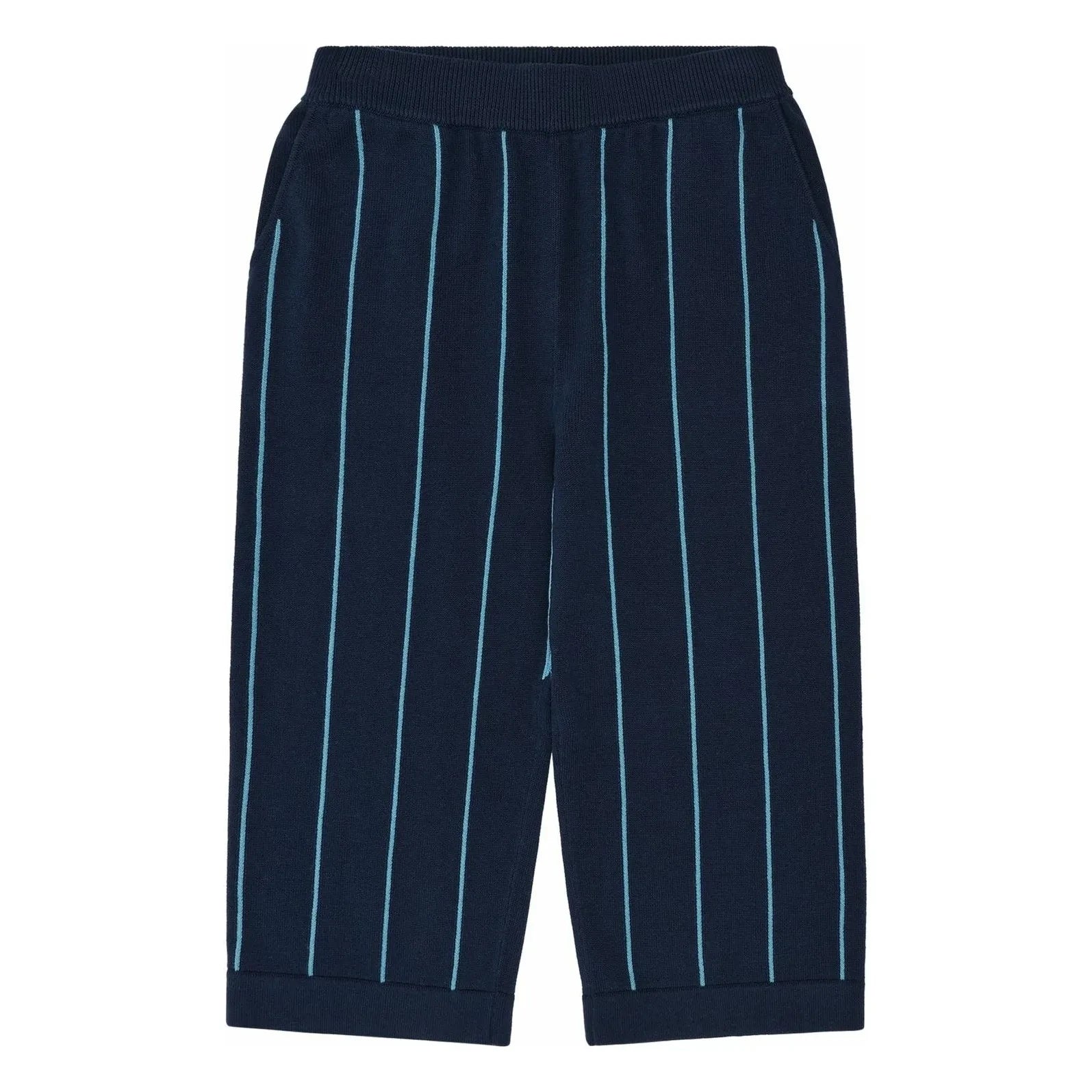 FUB - Gestreifte Hosen Extra Feinstrick Bio-Baumwolle | Marineblau