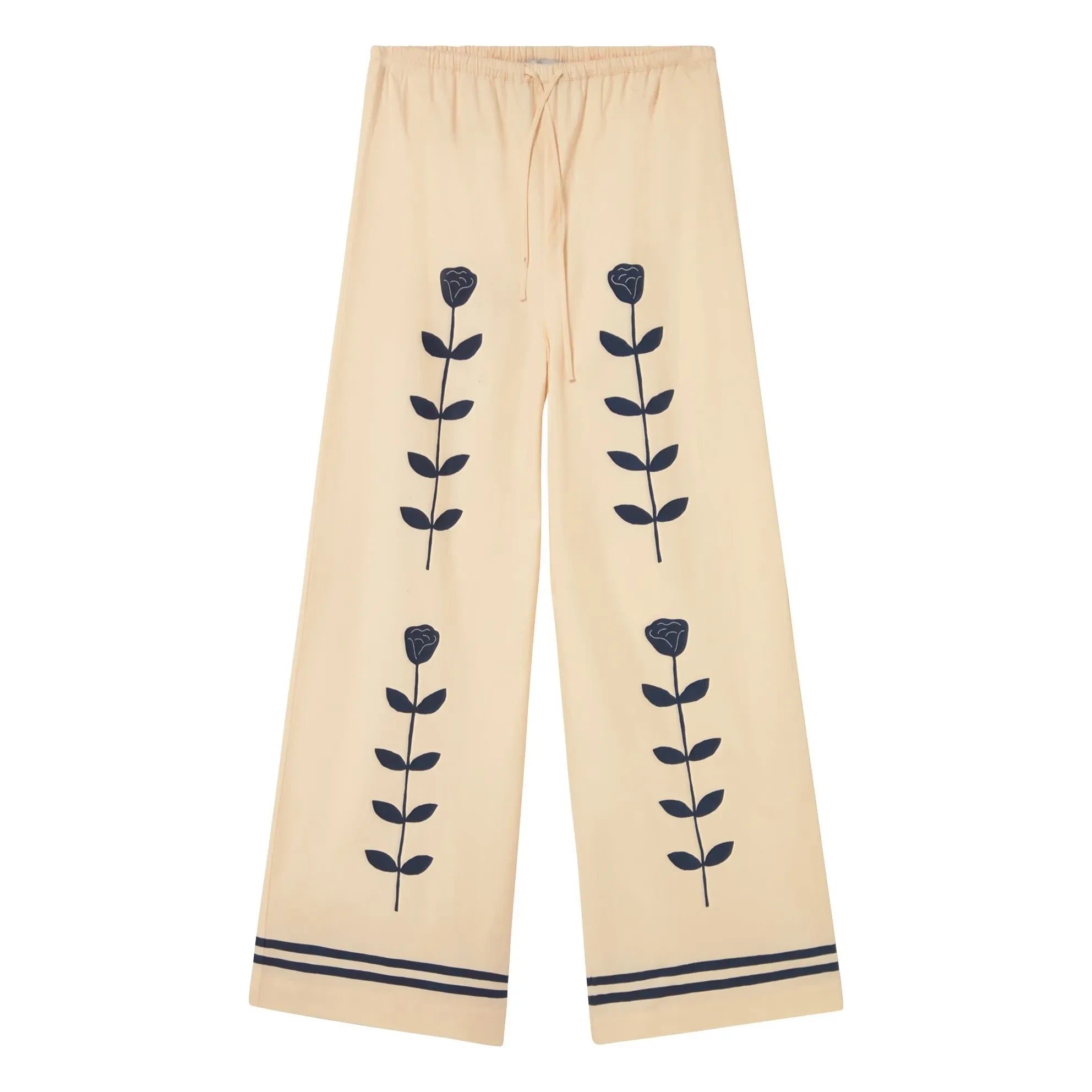 The Tiny Big Sister - Elastische Leinen- und Baumwollhose | Creme