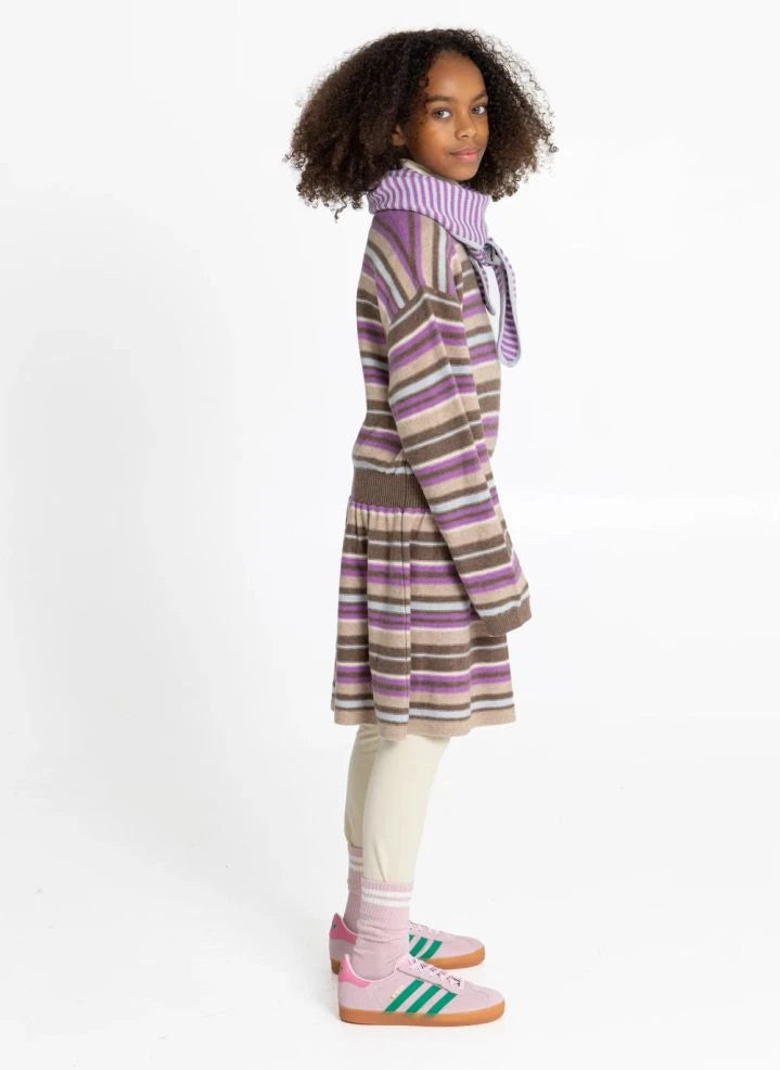 Smallable Kid - Lya Gestreiftes Wollkleid | Rosa