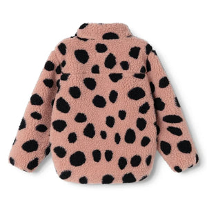 Liewood - Noam Jacke mit Leopardenmuster im Sherpa-Stil aus recycelten Fasern | Rosa