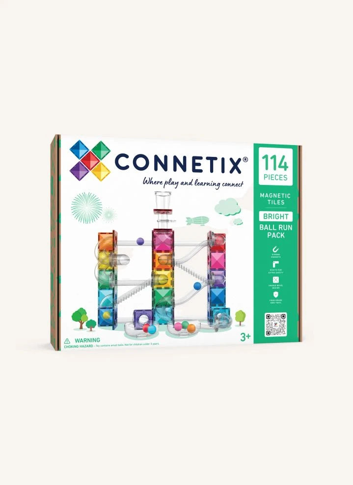 Connetix - Regenbogen | 114-teiliges Glänzendes Kugelrennen-Set