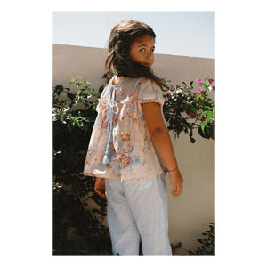 Lilinoa - Elise Geblümte Baumwollbluse | Pfirsich