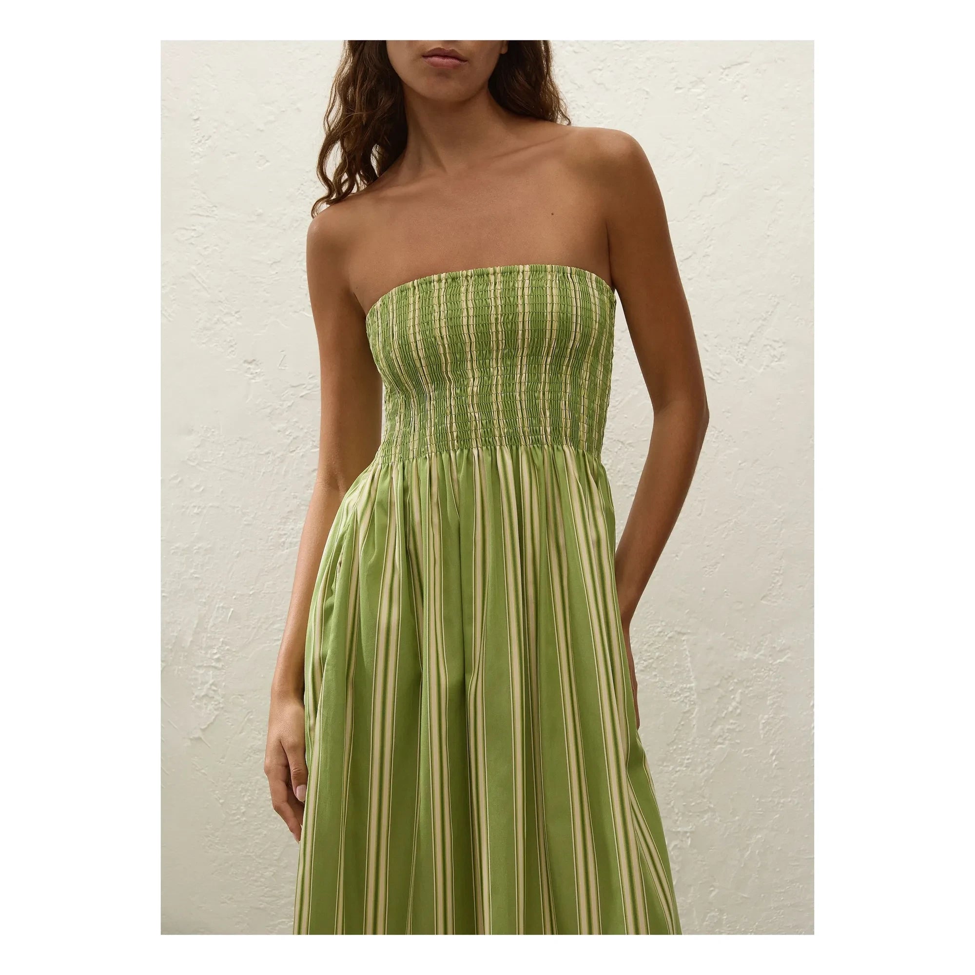 Faithfull the Brand - Jamie Gestreiftes Kleid | Grün