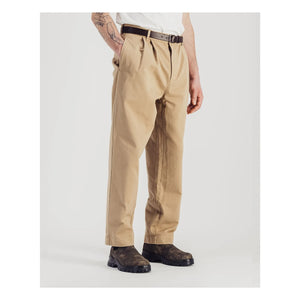 Parages - Hose mit doppelter Bundfalte aus Twill | Beige