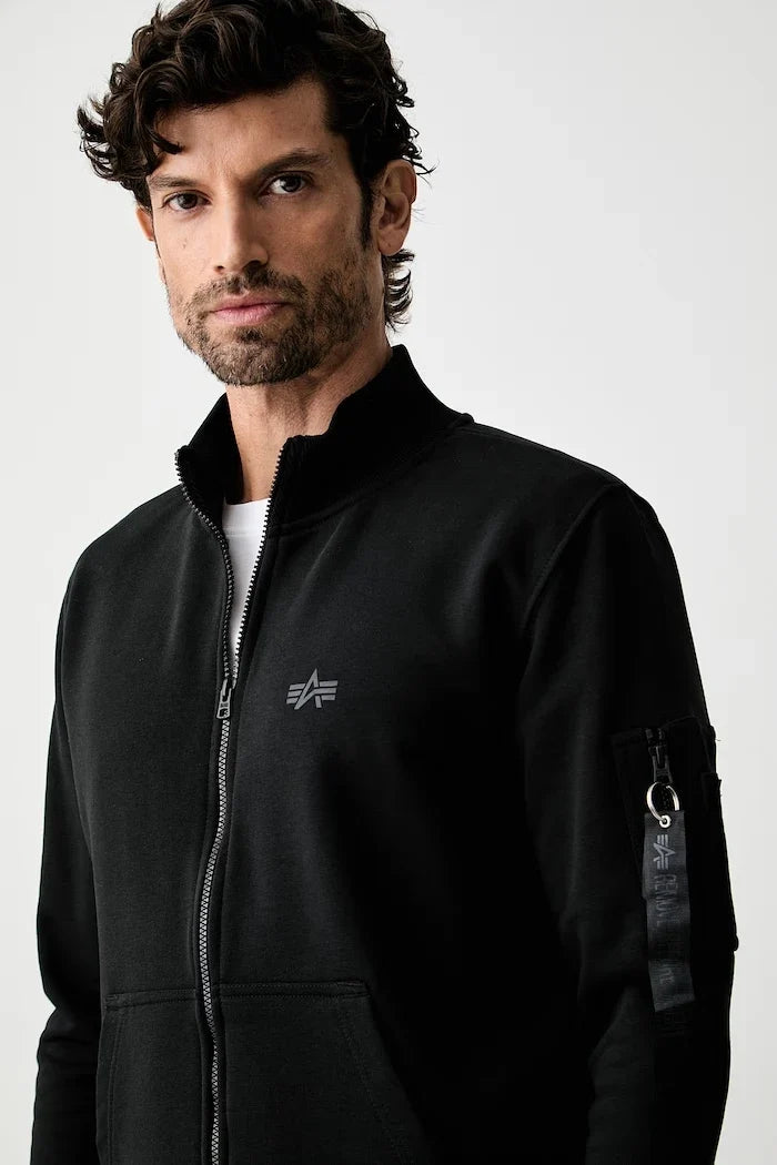 Alpha Industries erkek pamuklu fermuarlı sweatshirt DTM Mid