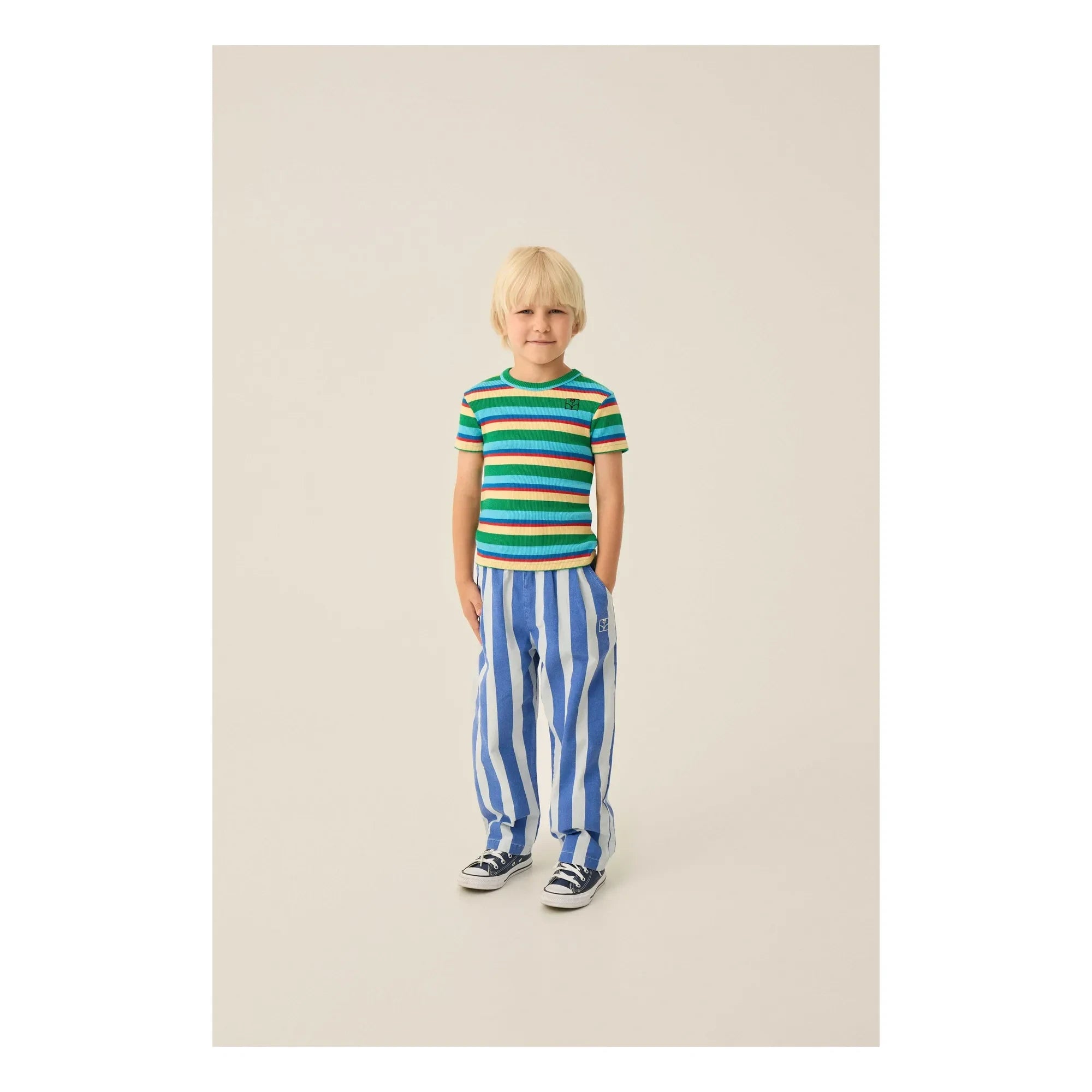 The Campamento - Gestreiftes Ripp-T-Shirt | Blau