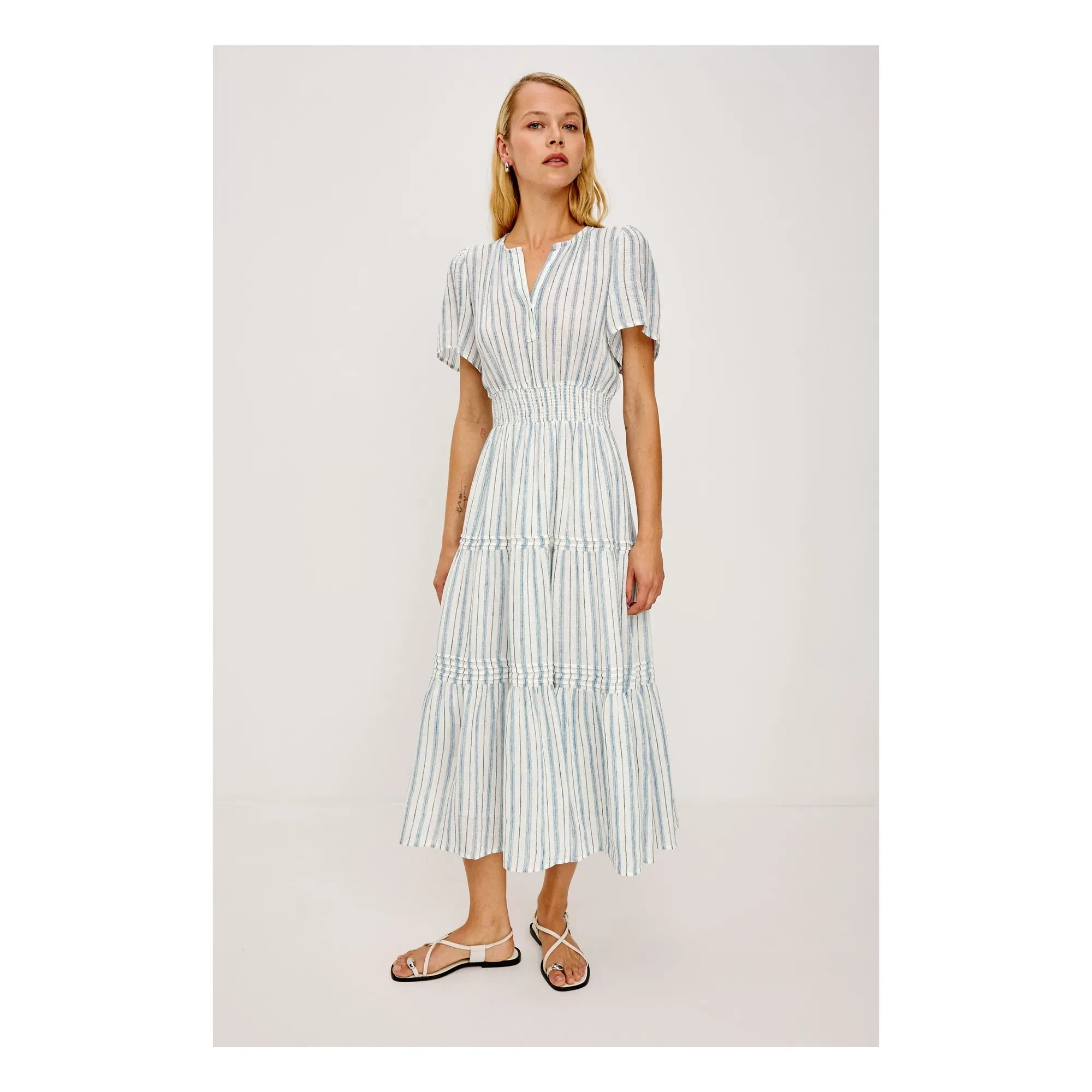 Rails - Cannes gestreiftes Kleid | Hellblau