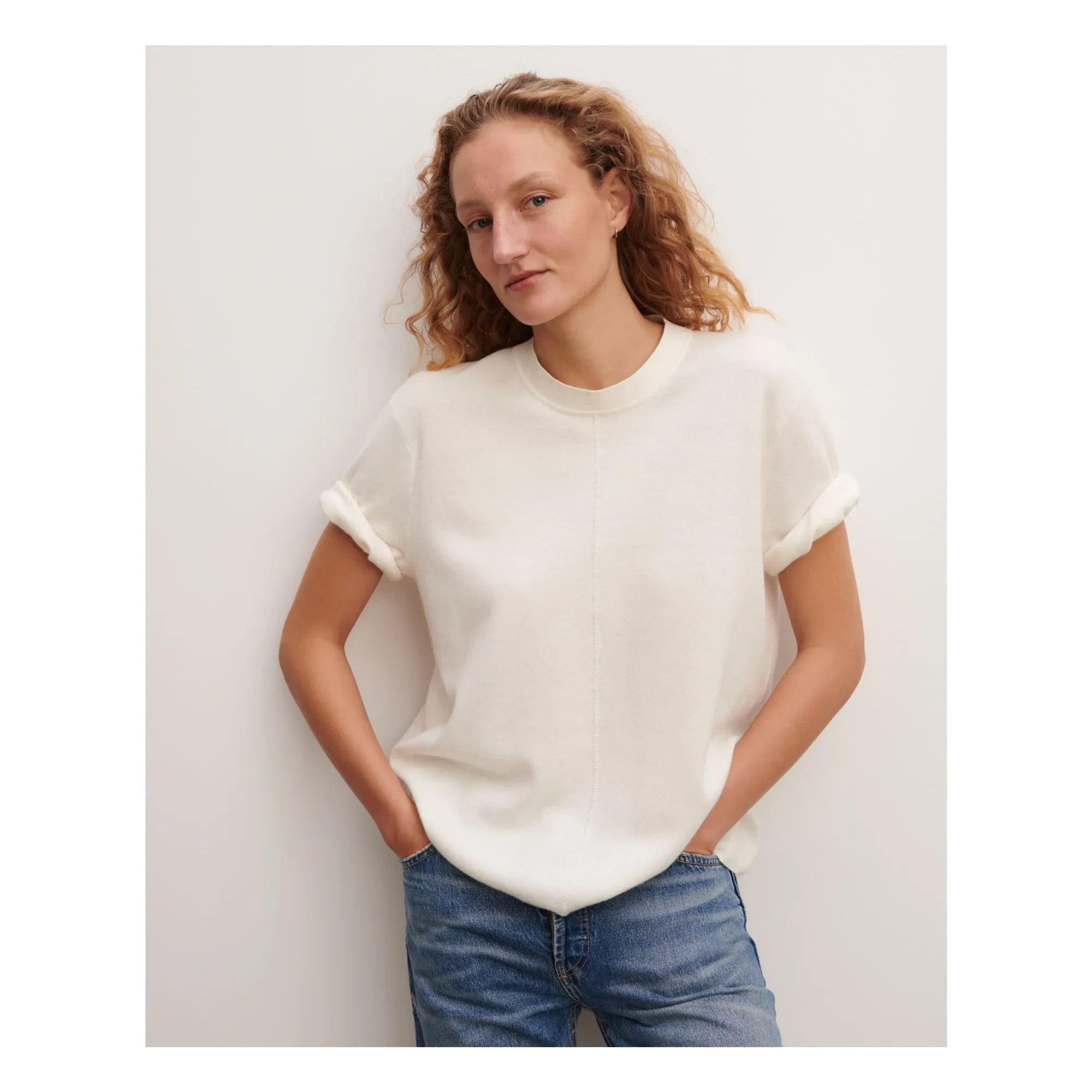 Bompard – Schmal geschnittenes T-Shirt aus Baumwolle und Kaschmir | Natur