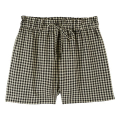 Emile et Ida - Schwarze Gingham-Shorts aus Baumwolle