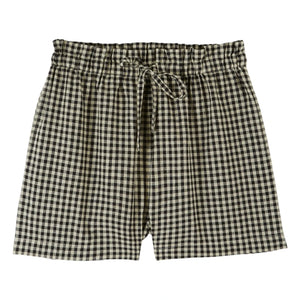 Emile et Ida - Schwarze Gingham-Shorts aus Baumwolle