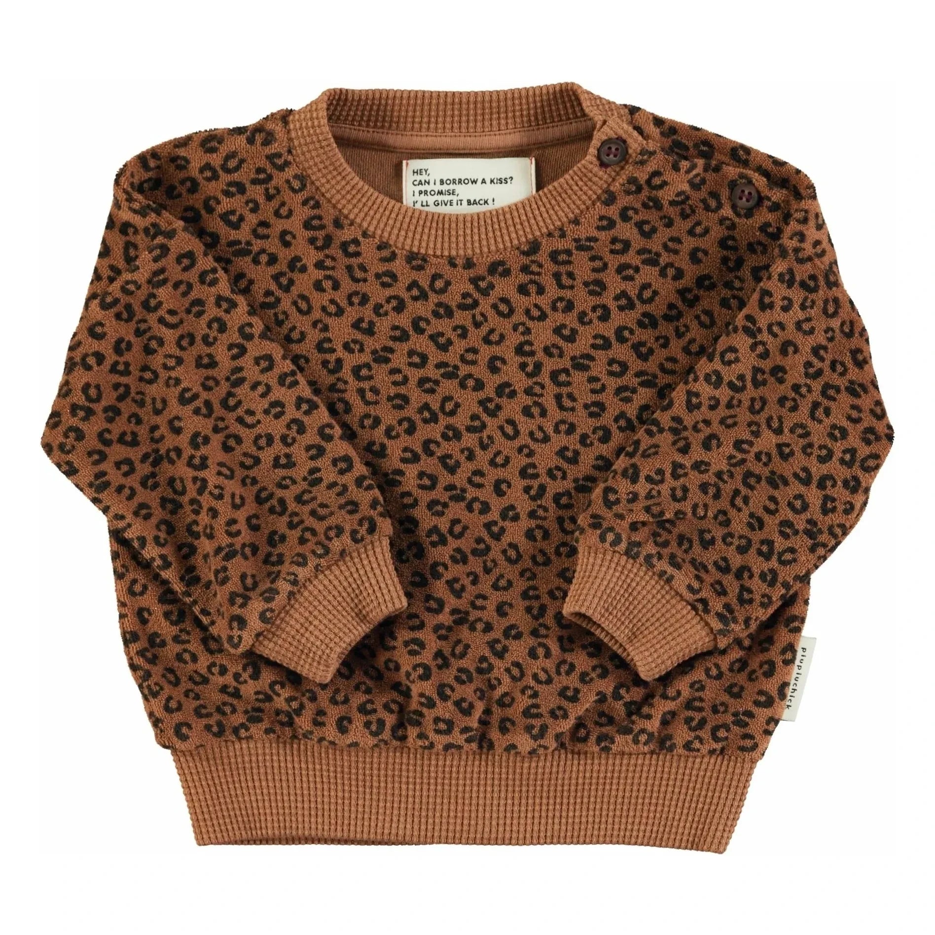 Piupiuchick - Leopard Sweatshirt Bio-Baumwollfrottee | Braun