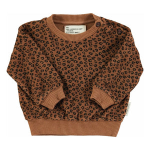 Piupiuchick - Leopard Sweatshirt Bio-Baumwollfrottee | Braun