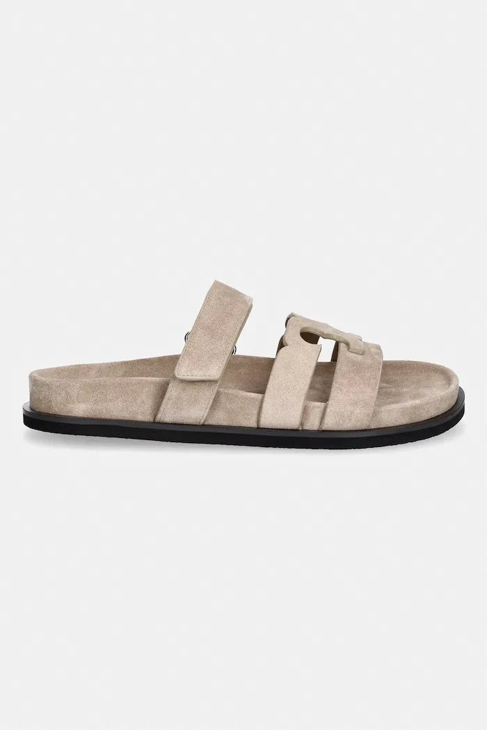 Tory Burch Ines Sport Slide Kadın Süet Düz Taban Terlik