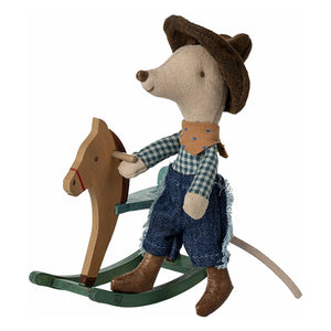 Maileg - Kleiner Bruder Cowboy-Maus und Pferd