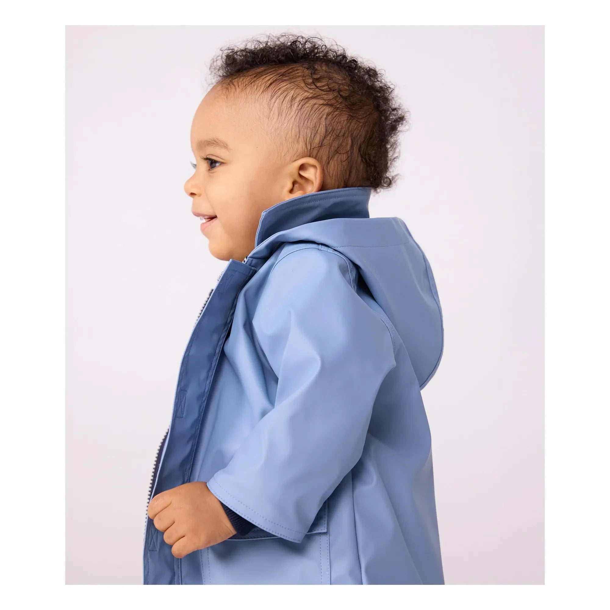 Petit Bateau - Regenmantel aus recycelter Faser für Babys | Blau