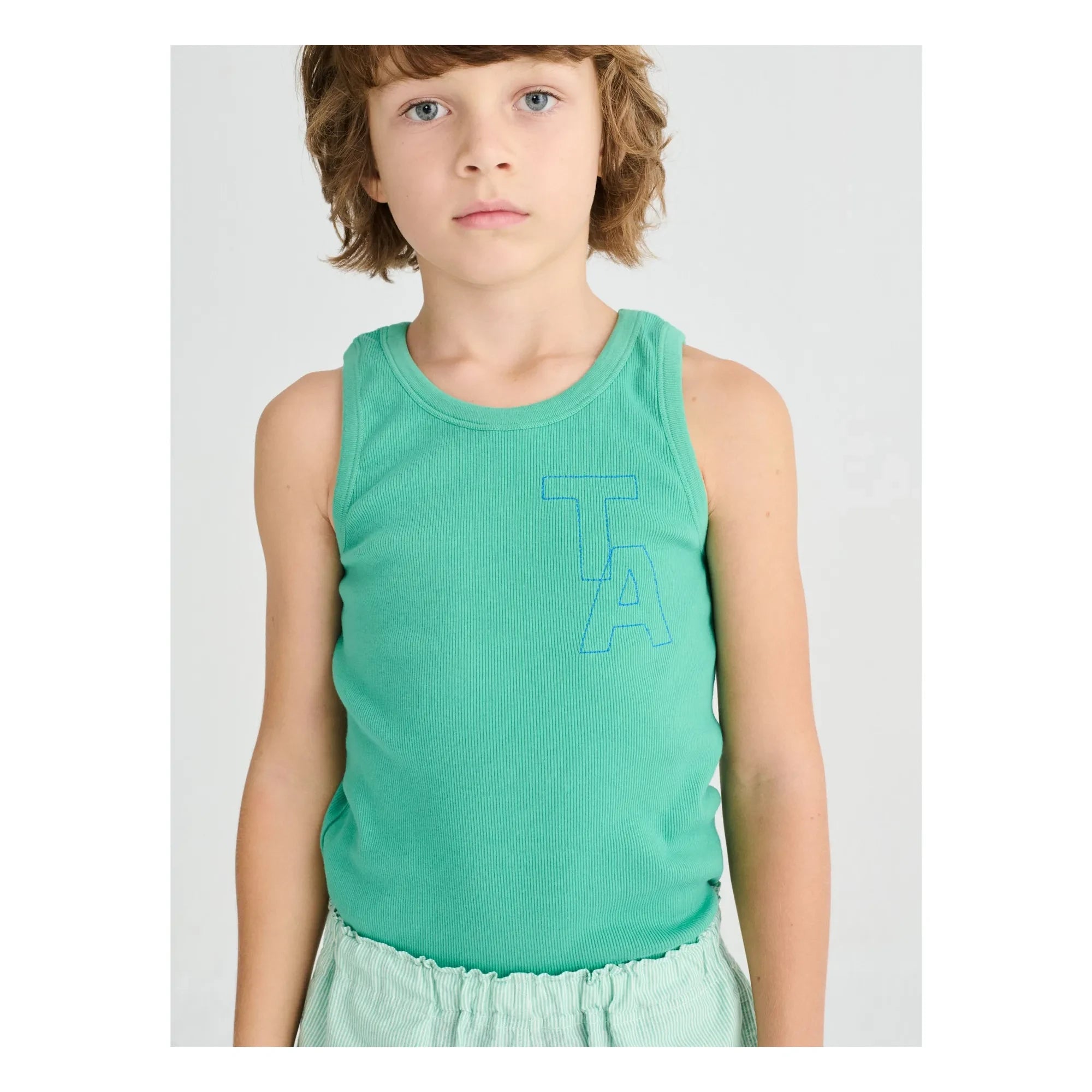 True Artist - Geripptes Tanktop N°20 | Grün