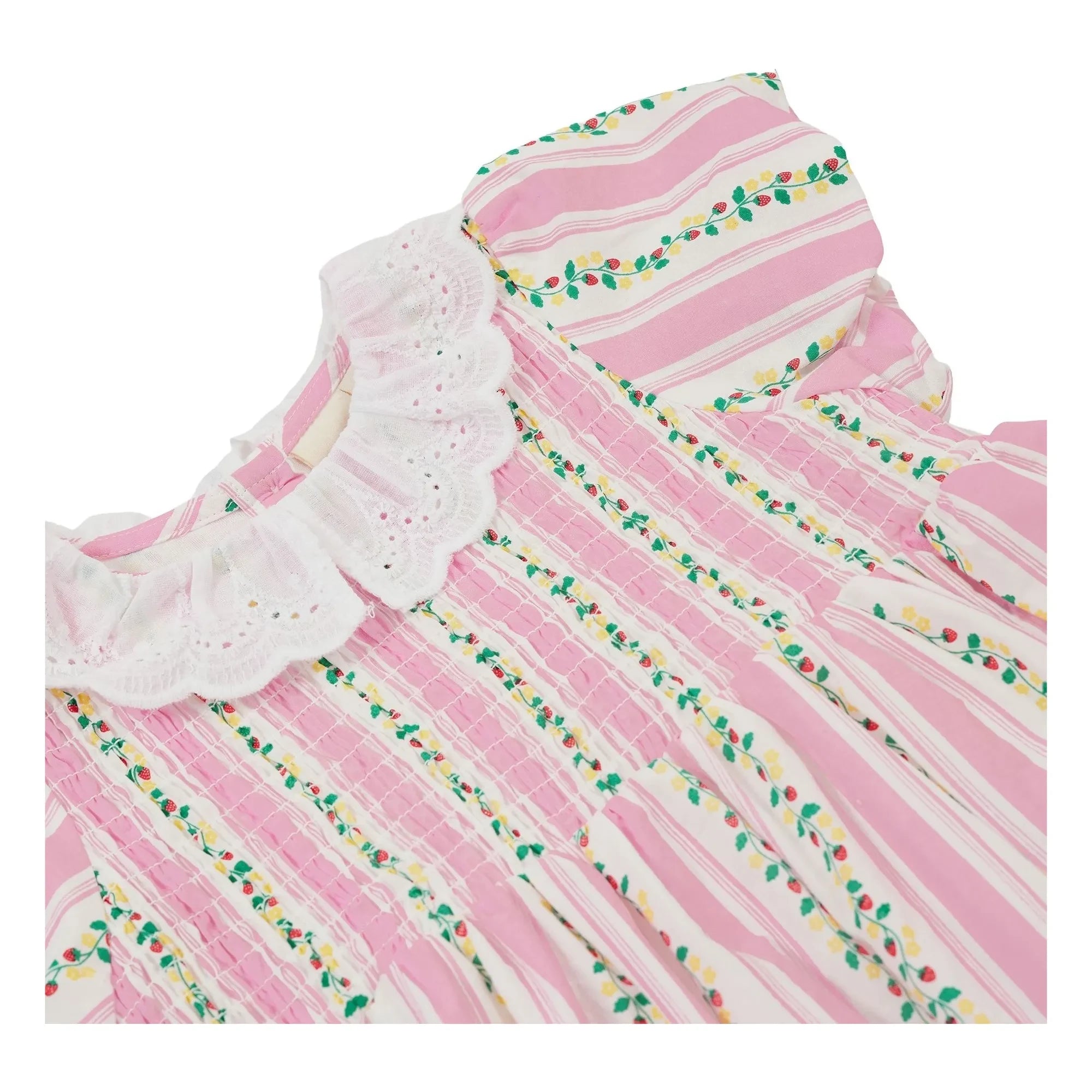Goldie + Ace - Gestreiftes gerafftes Kleid | Rosa