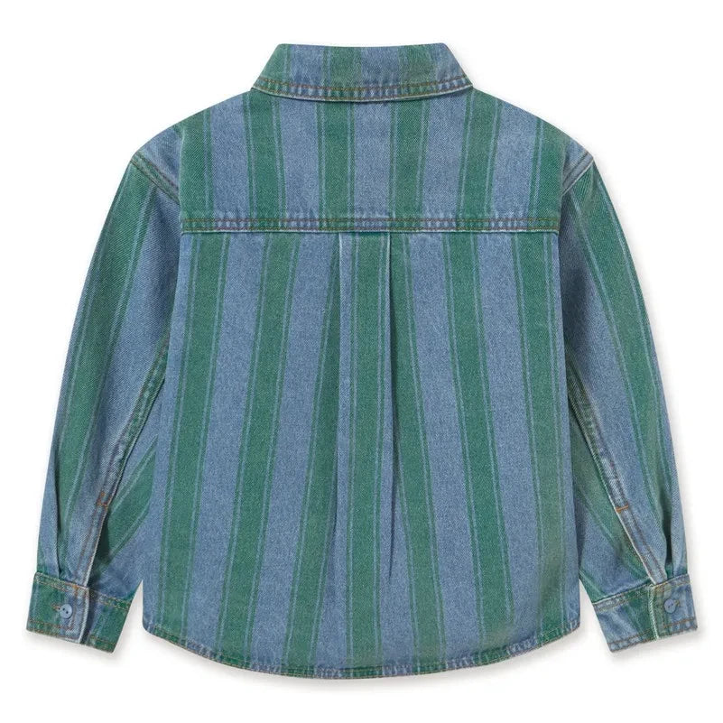 Tinycottons – Gestreiftes Jeanshemd | Blau