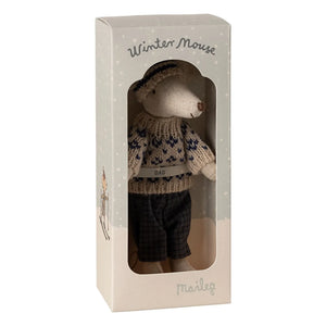 Maileg - Vater Maus und Skier | Marineblau