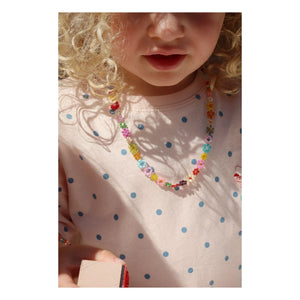 Konges Sløjd - Rosa Blumen Halskette und Armband Set