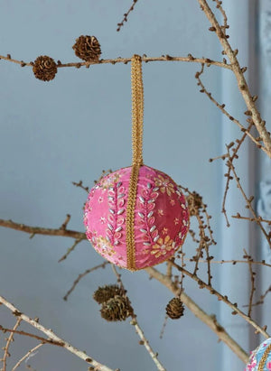 Rice - Samt Weihnachtsdekoration - 3er Set | Mehrfarbig