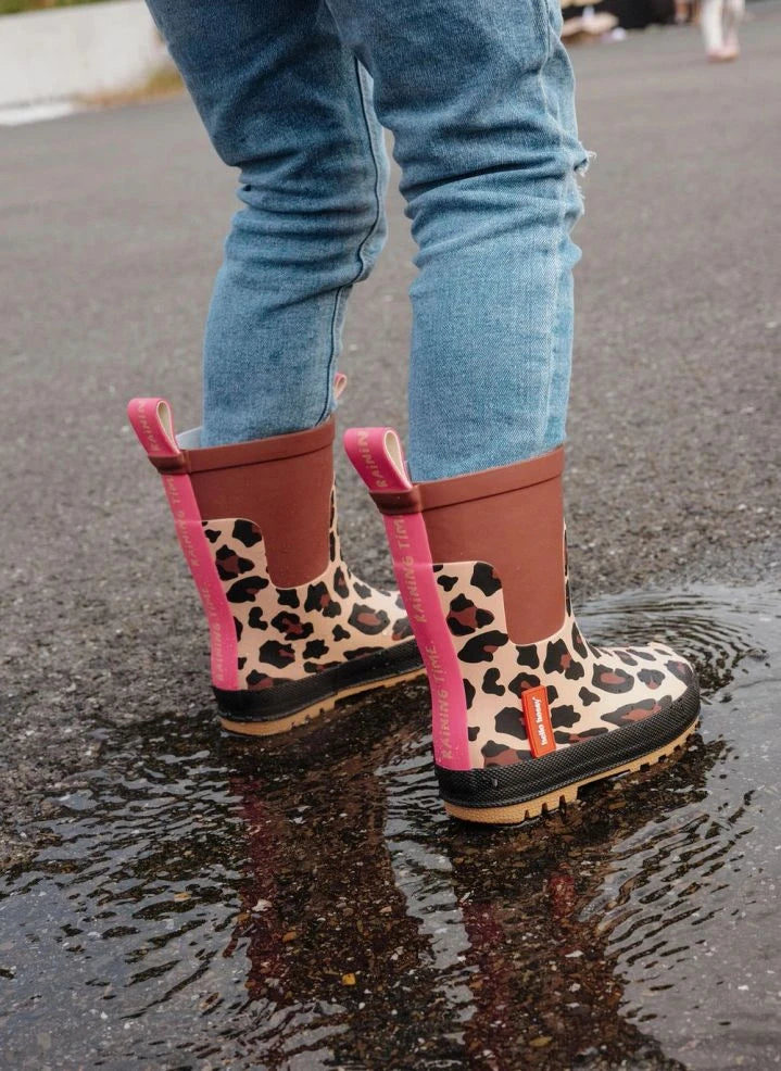 Hallo Hossy - Leoparden Regenstiefel | Braun