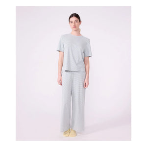 Petit Bateau - Organik pamuklu çizgili pijama | Mavi