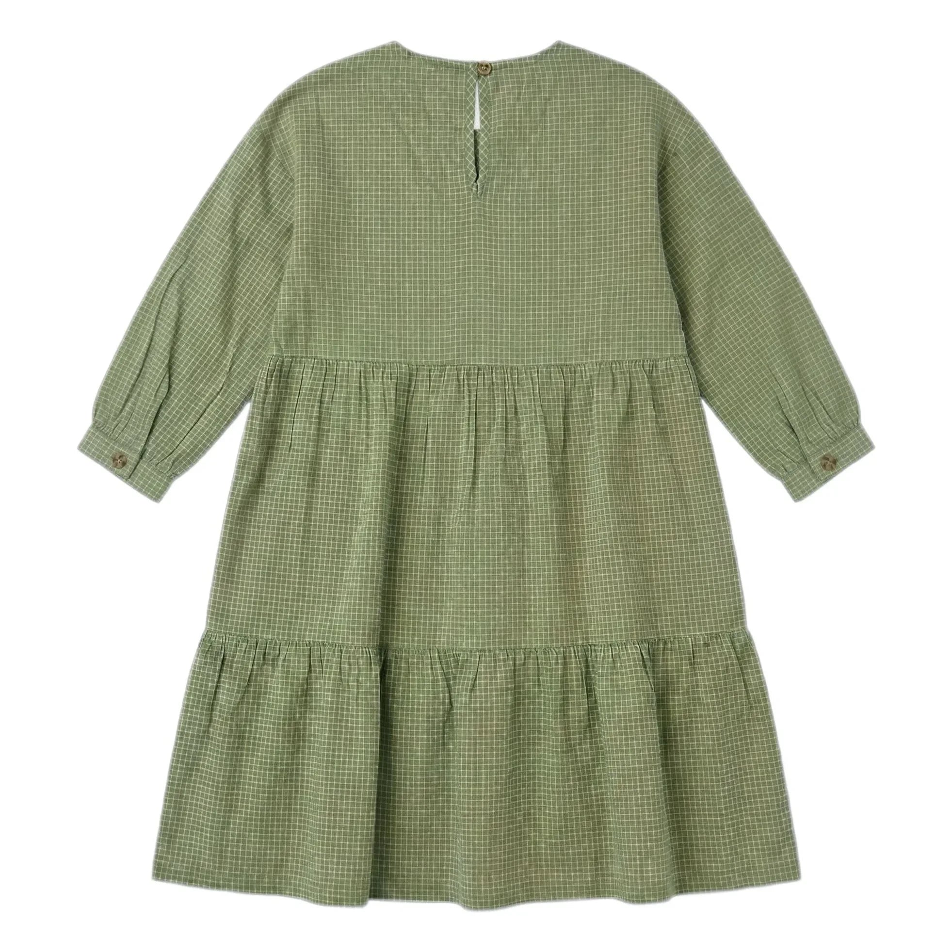 Hundred Pieces - Naya Kareli Elbise | Badem Yeşili