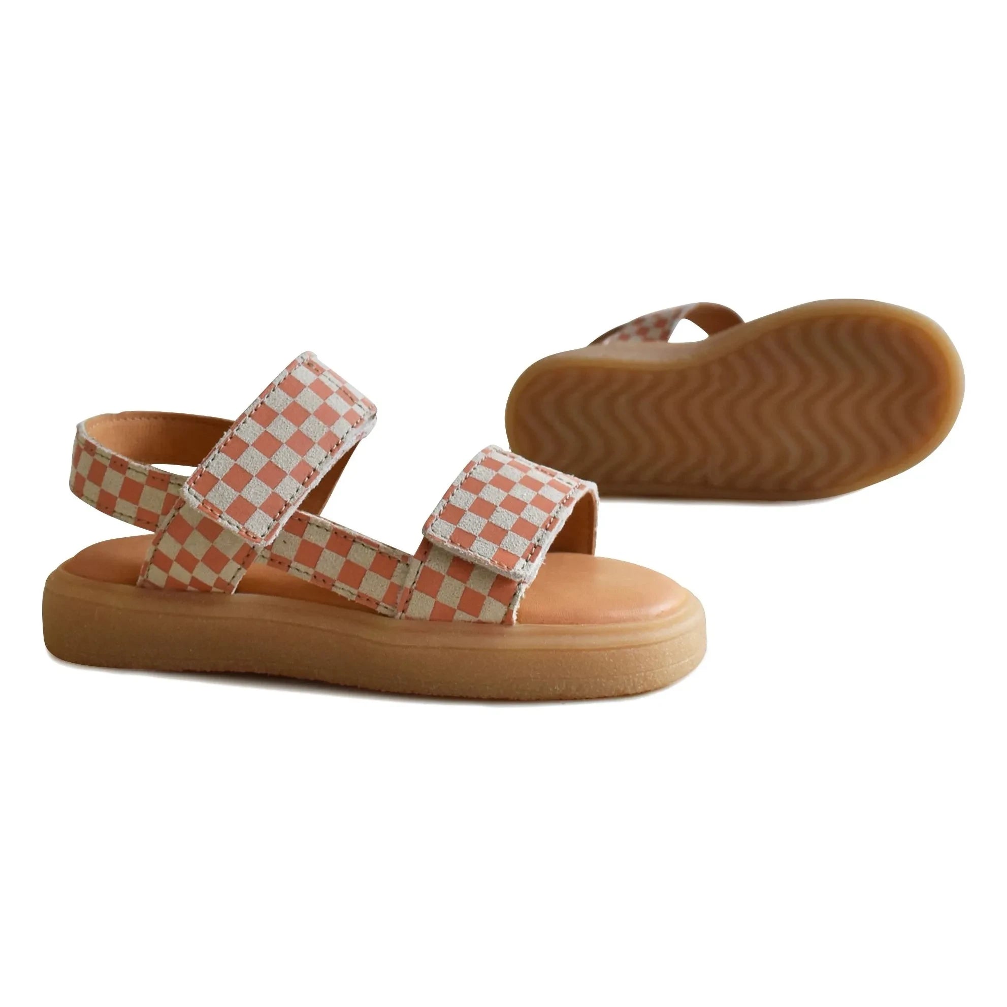 du Loua - Du Malu Karierte Sandalen | Koralle