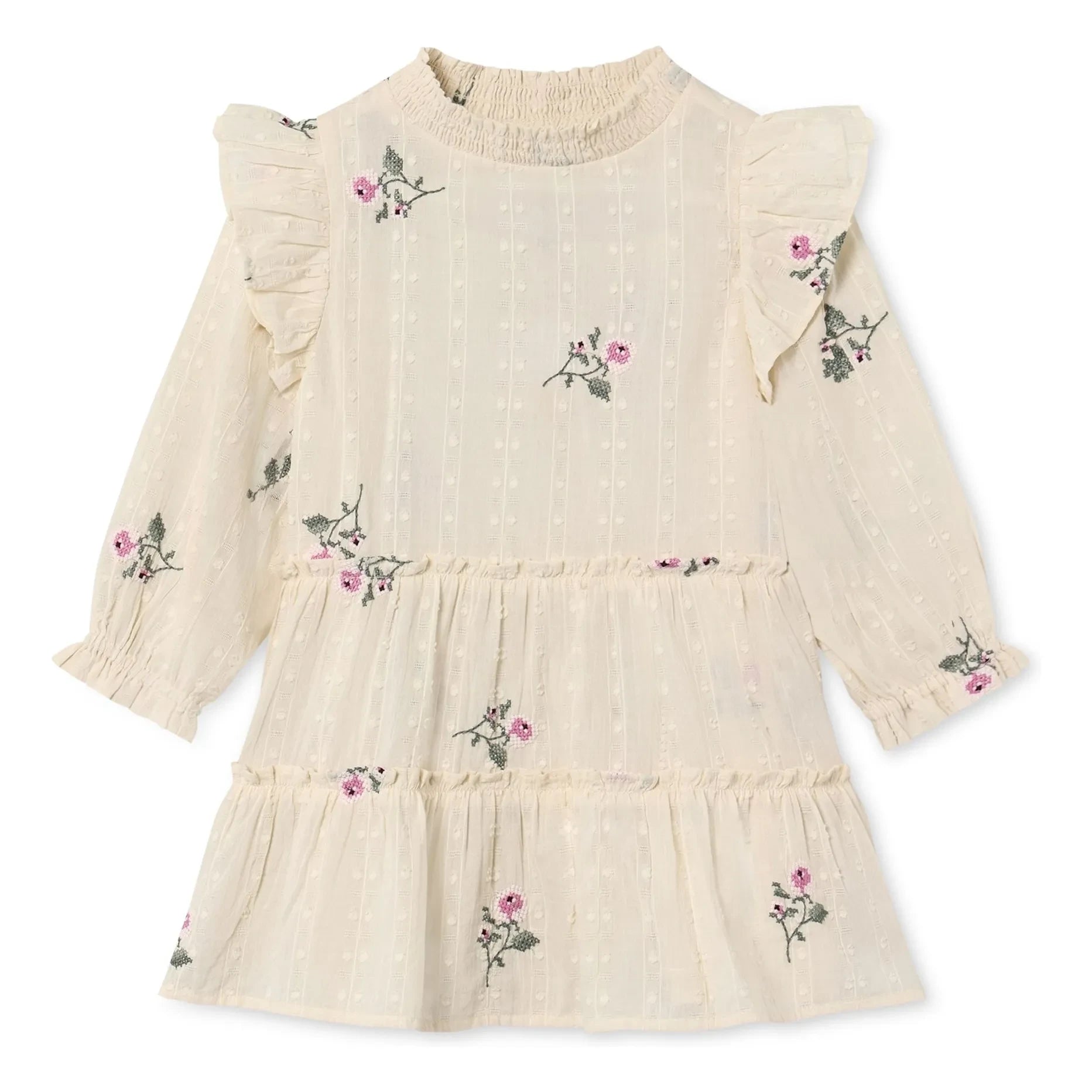 Fliink - Flower Dobby Kleid | Ecru