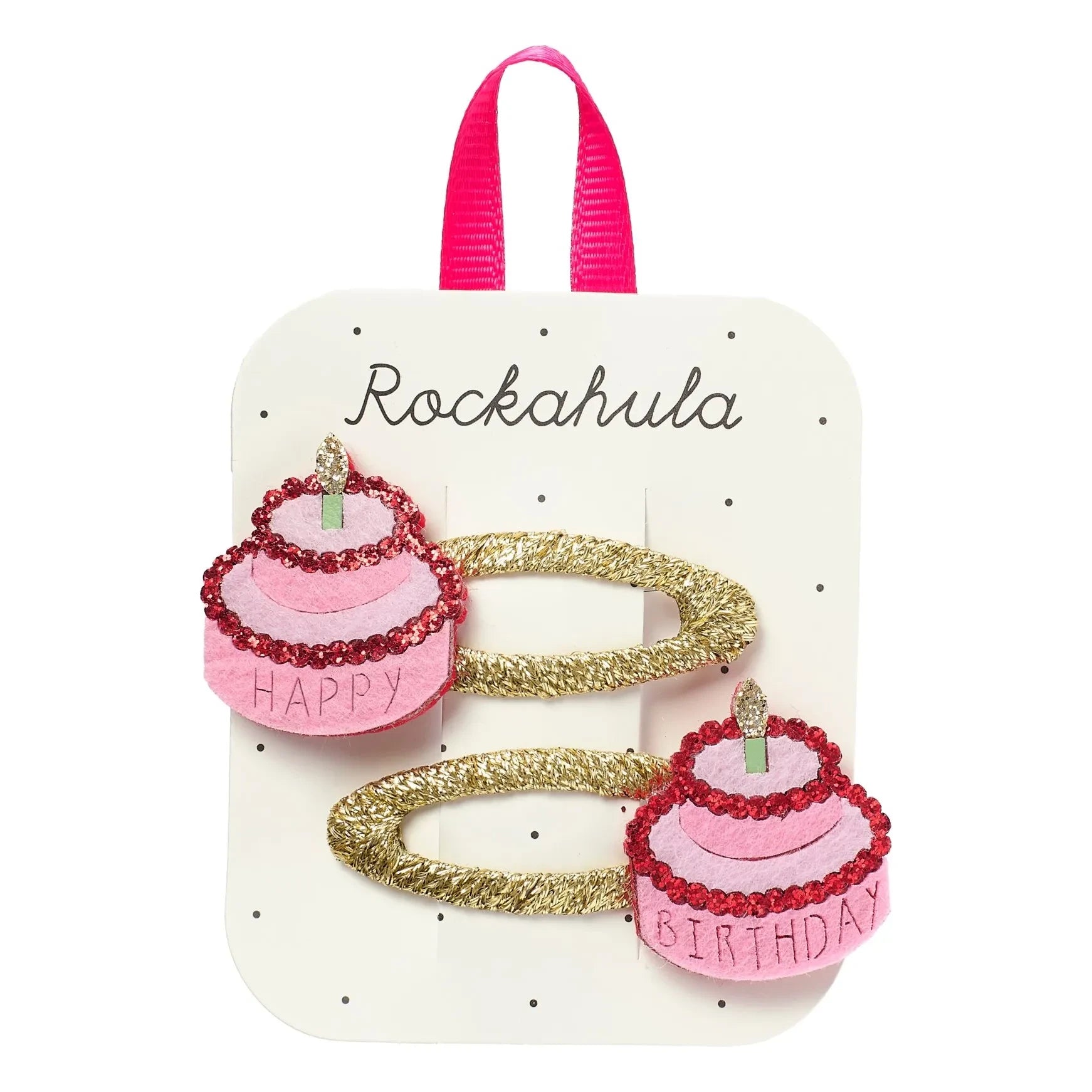 Rockahula Kids – 2er Geburtstagstorten-Haarspangen-Set | Rosa