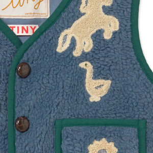 Tinycottons – Ärmellose Sherpa-Jacke von Oies | Blau