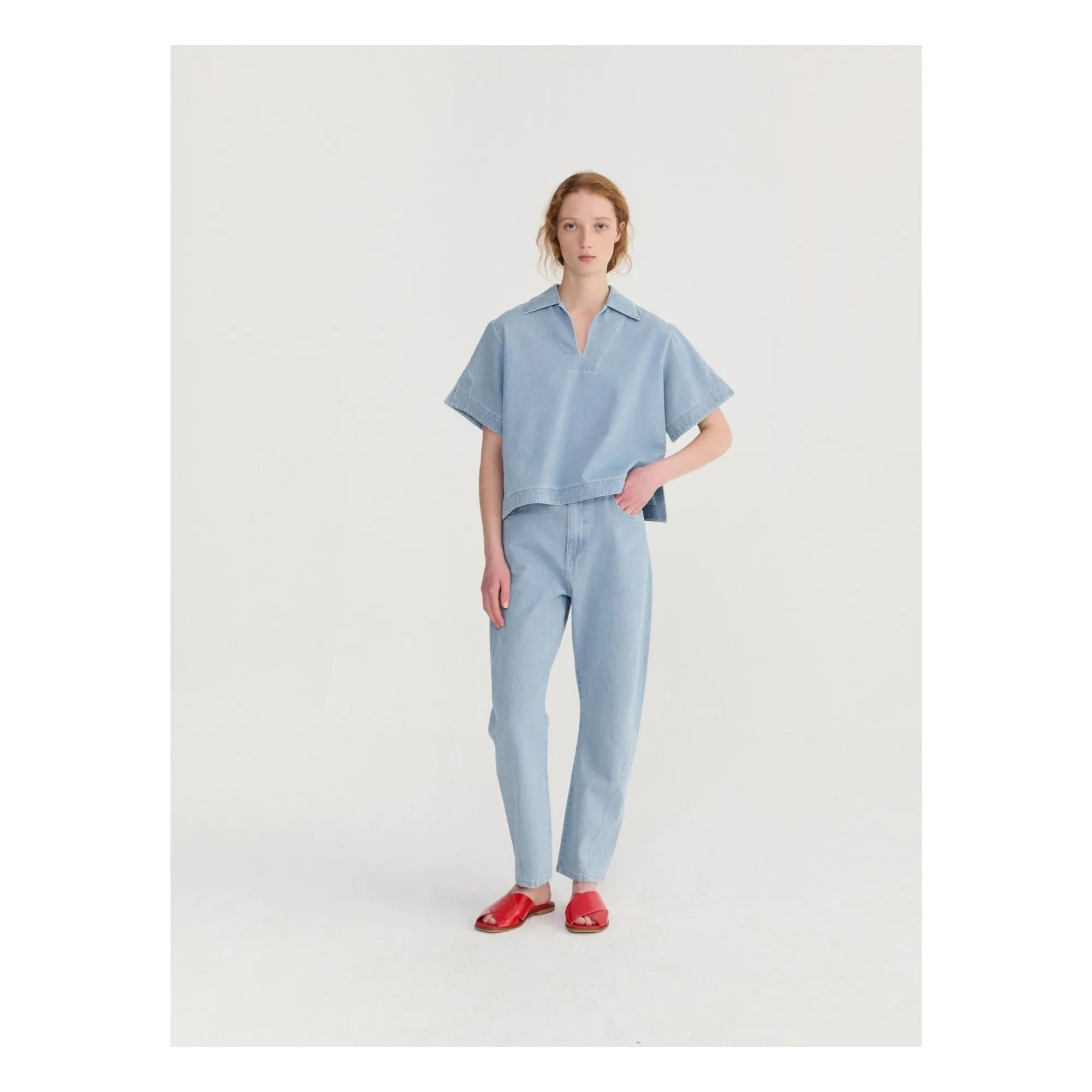 Bobo Choses - Baumwoll-Polo-Bluse | Hellblau