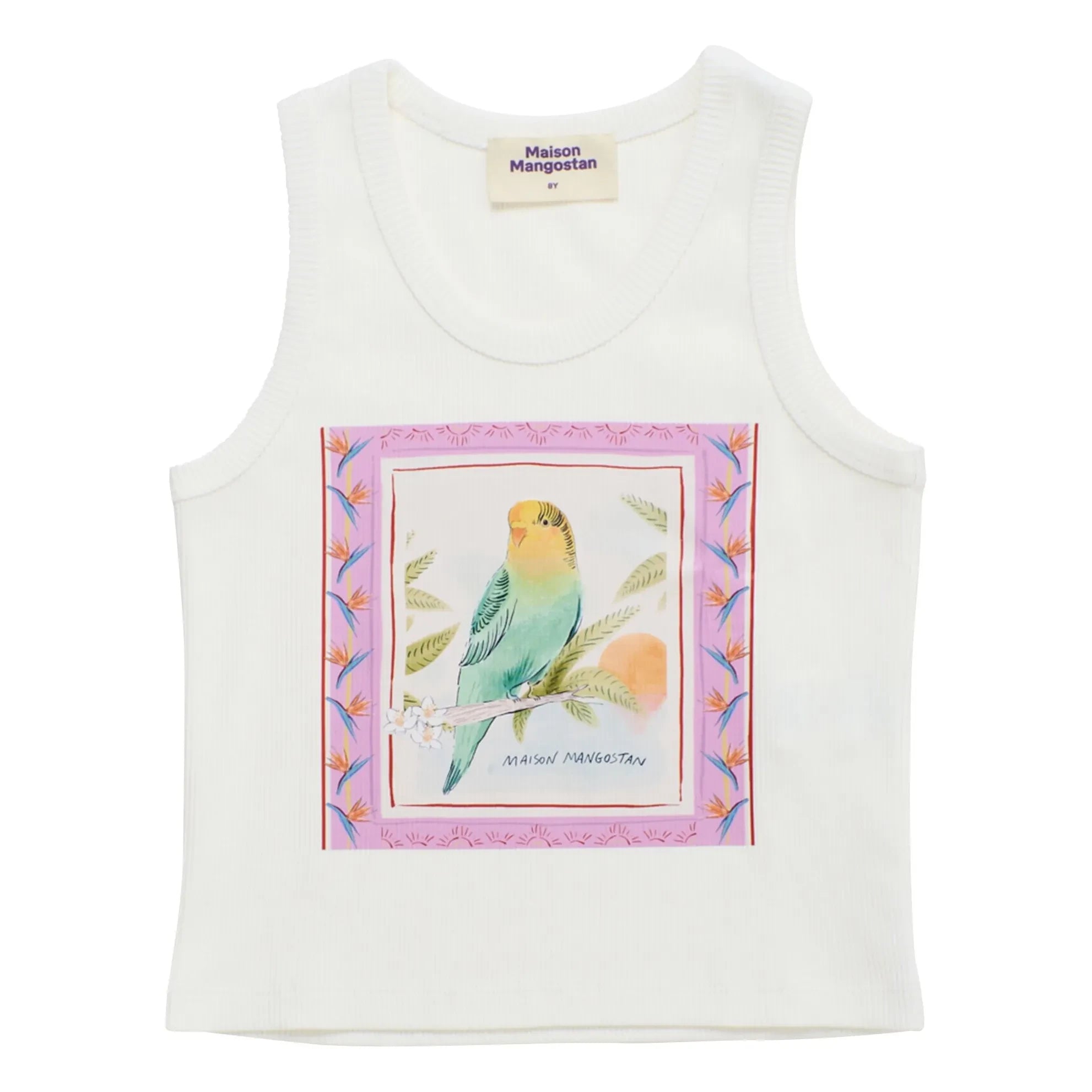 Maison Mangostan - Oiseau Trägertop | Weiß