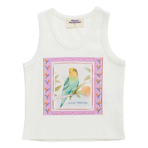 Maison Mangostan - Oiseau Trägertop | Weiß