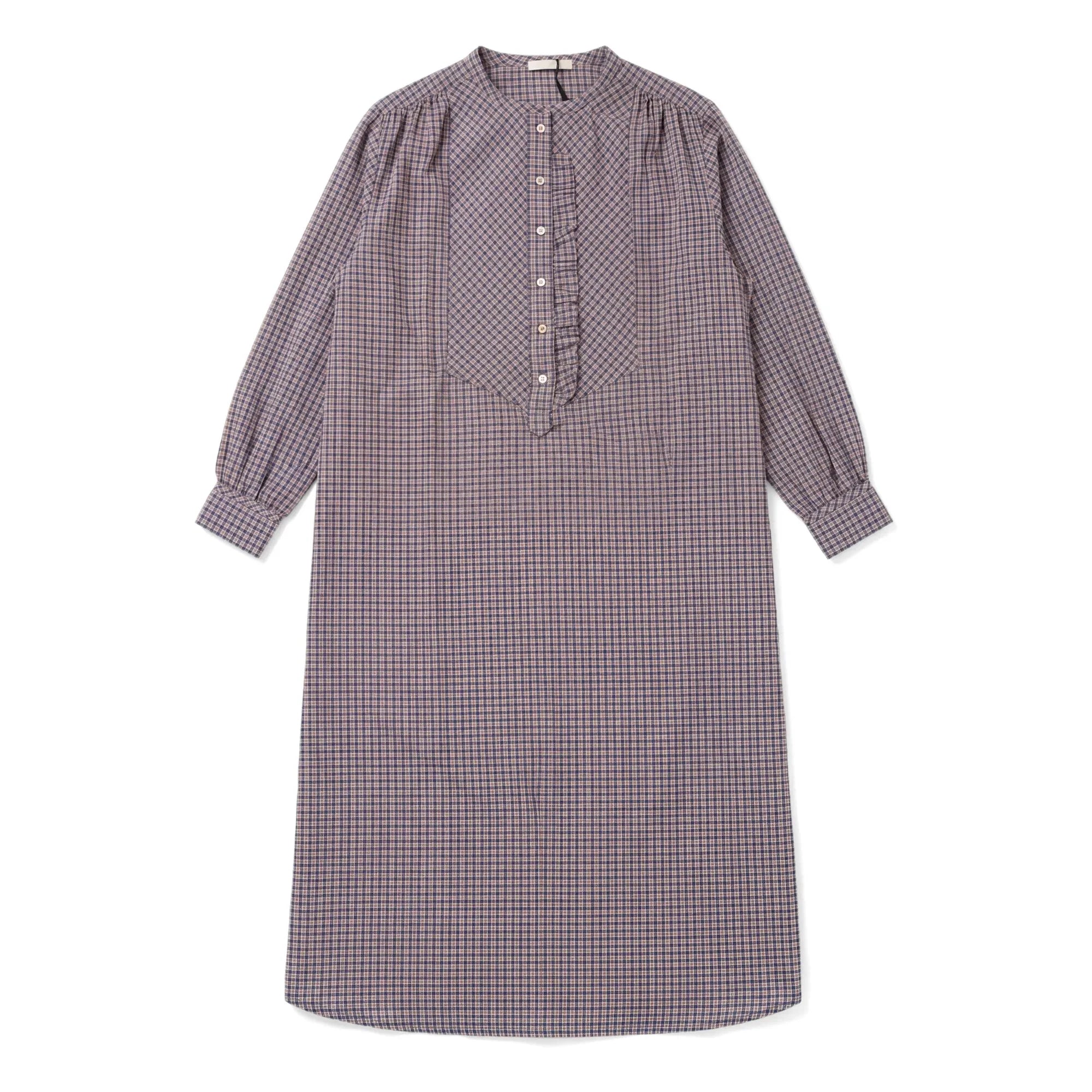 Hod - Sally Kariertes Baumwollkleid | Lila