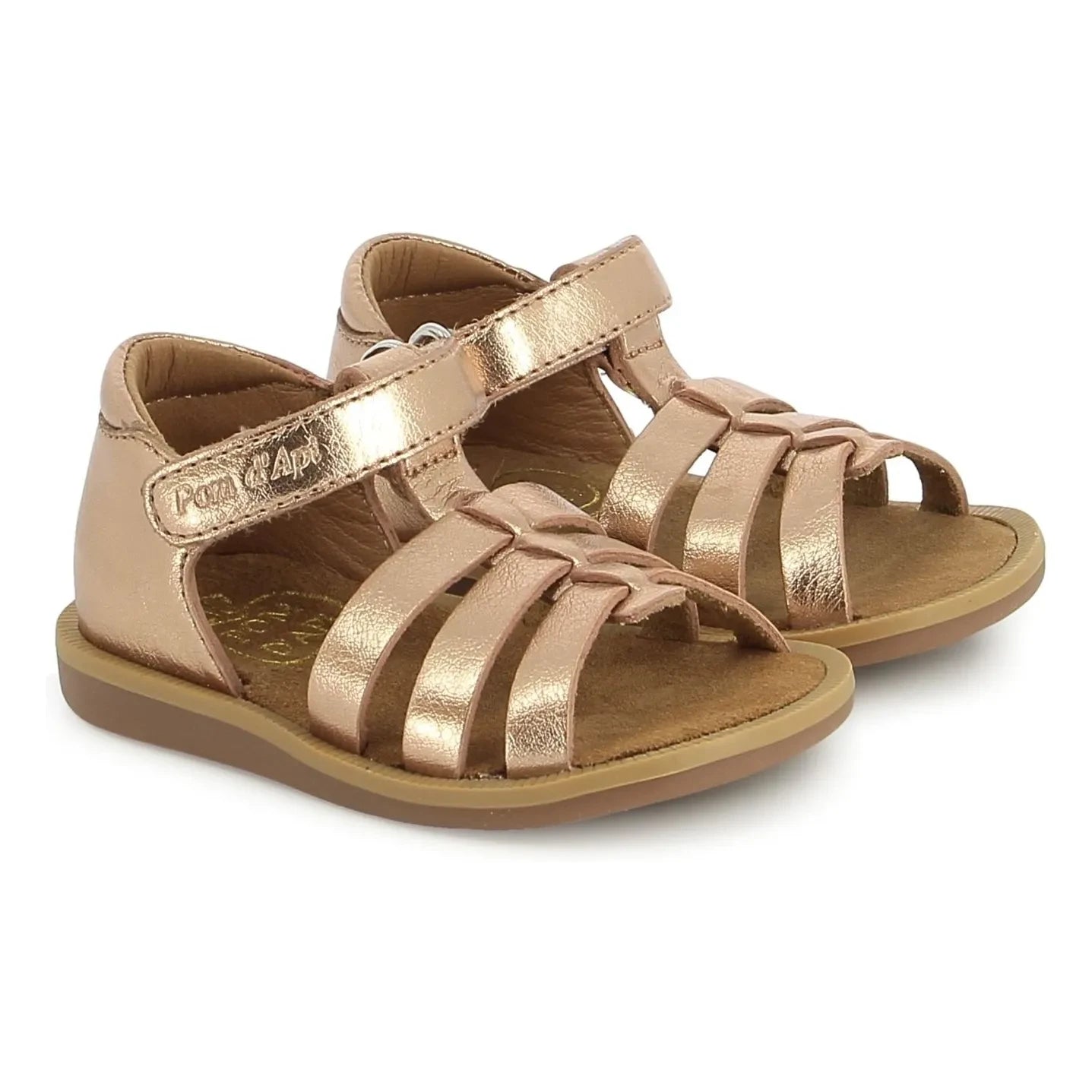Pom d'Api - Air Pur Riemchensandalen in Metallic-Optik | Kupferrot